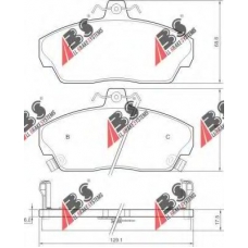 36746 ABS Комплект тормозных колодок, дисковый тормоз