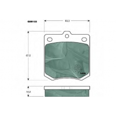 GDB122 TRW Комплект тормозных колодок, дисковый тормоз