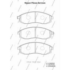 N360N78 NPS Комплект тормозных колодок, дисковый тормоз