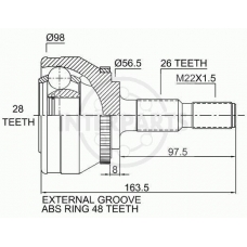 OJ-1797 InterParts Шарнирный комплект, приводной вал