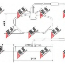 36879 ABS Комплект тормозных колодок, дисковый тормоз