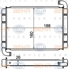 8FH 351 000-571 HELLA Теплообменник, отопление салона