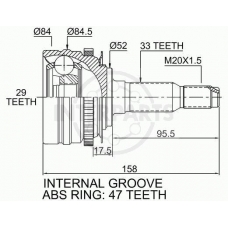 OJ-1750 InterParts Шарнирный комплект, приводной вал