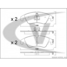 V10-8304 VEMO/VAICO Комплект тормозных колодок, дисковый тормоз