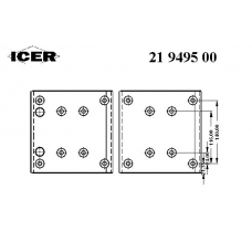 21 9495 00 ICER Комплект тормозных башмаков, барабанные тормоза
