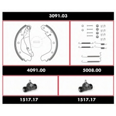 SPK 3091.03 REMSA Комплект тормозов, барабанный тормозной механизм