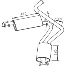 33320 DINEX Средний / конечный глушитель ог