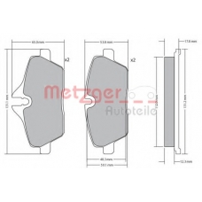 1170055 METZGER Комплект тормозных колодок, дисковый тормоз