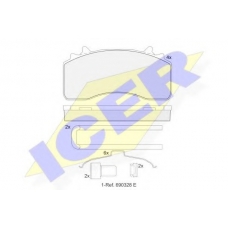 152154-066 ICER Комплект тормозных колодок, дисковый тормоз
