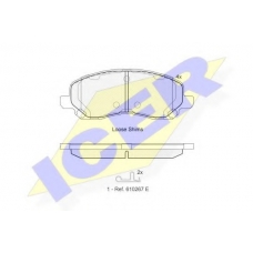 181806 ICER Комплект тормозных колодок, дисковый тормоз