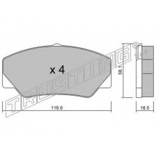 058.0 TRUSTING Комплект тормозных колодок, дисковый тормоз