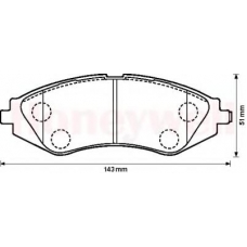 572403B BENDIX Комплект тормозных колодок, дисковый тормоз