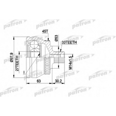 PCV1381 PATRON Шарнирный комплект, приводной вал