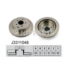 J3311046 NIPPARTS Тормозной диск