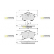 BD S344 STARLINE Комплект тормозных колодок, дисковый тормоз