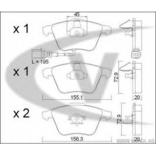 V10-8183 VEMO/VAICO Комплект тормозных колодок, дисковый тормоз