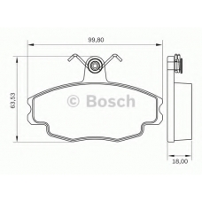 0 986 BB0 484 BOSCH Комплект тормозных колодок, дисковый тормоз