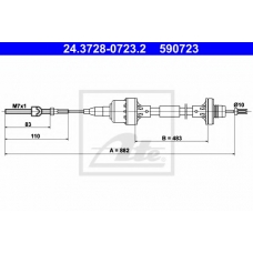 24.3728-0723.2 ATE Трос, управление сцеплением