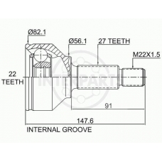 OJ-1496 InterParts Шарнирный комплект, приводной вал
