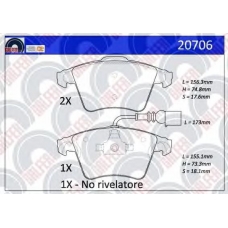 20706 GALFER Комплект тормозных колодок, дисковый тормоз