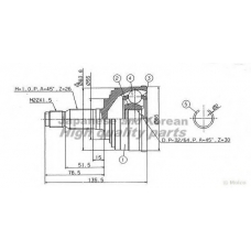 HO-1G0 ASHUKI Шарнирный комплект, приводной вал