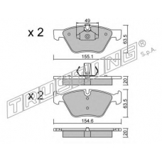 573.0 TRUSTING Комплект тормозных колодок, дисковый тормоз