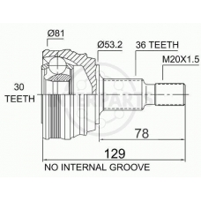 OJ-1722 InterParts Шарнирный комплект, приводной вал