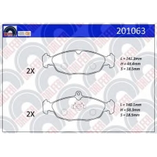 201063 GALFER Комплект тормозных колодок, дисковый тормоз