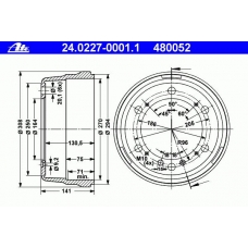 24.0227-0001.1 ATE Тормозной барабан