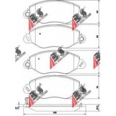 37256 ABS Комплект тормозных колодок, дисковый тормоз