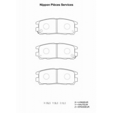 I361U02 NPS Комплект тормозных колодок, дисковый тормоз