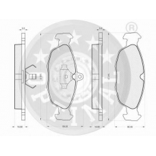 9873 OPTIMAL Комплект тормозных колодок, дисковый тормоз