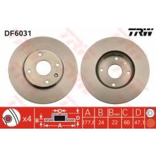 DF6031 TRW Тормозной диск
