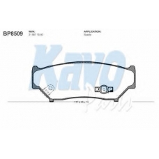 BP-8509 KAVO PARTS Комплект тормозных колодок, дисковый тормоз