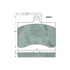 GDB314 TRW Комплект тормозных колодок, дисковый тормоз