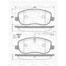 363702161436 MAGNETI MARELLI Комплект тормозных колодок, дисковый тормоз