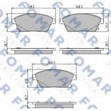 FO 895781 FOMAR ROULUNDS Комплект тормозных колодок, дисковый тормоз