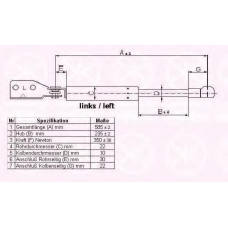 34757101 KLOKKERHOLM Газовая пружина, крышка багажник