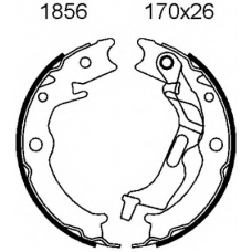 01856 BSF Комплект тормозных колодок, стояночная тормозная с
