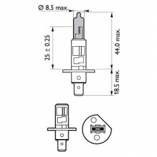 12258WHVSM PHILIPS Лампа накаливания, фара дальнего света; Лампа нака