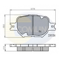 CBP0896 COMLINE Комплект тормозных колодок, дисковый тормоз
