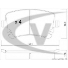 V10-8188 VEMO/VAICO Комплект тормозных колодок, дисковый тормоз