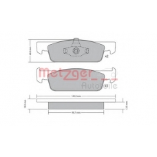 1170621 METZGER Комплект тормозных колодок, дисковый тормоз