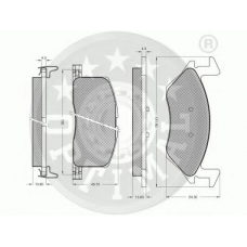 9668 OPTIMAL Комплект тормозных колодок, дисковый тормоз