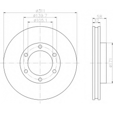 8DD 355 105-211 HELLA Тормозной диск