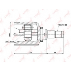 CI3703 LYNX Шрус внутр. chevrolet aveo 1.2