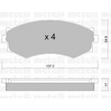 22-0190-0 METELLI Комплект тормозных колодок, дисковый тормоз