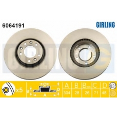 6064191 GIRLING Тормозной диск