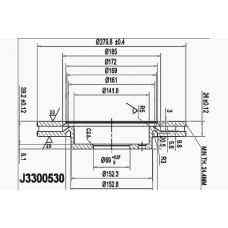 J3300530 NIPPARTS Тормозной диск