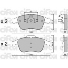 822-803-1 CIFAM Комплект тормозных колодок, дисковый тормоз